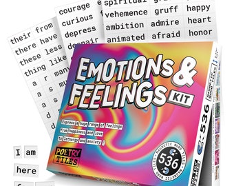 Poetry Tiles - 536 Emotions and Feelings Word Magnets for Refrigerator Poems and Stories