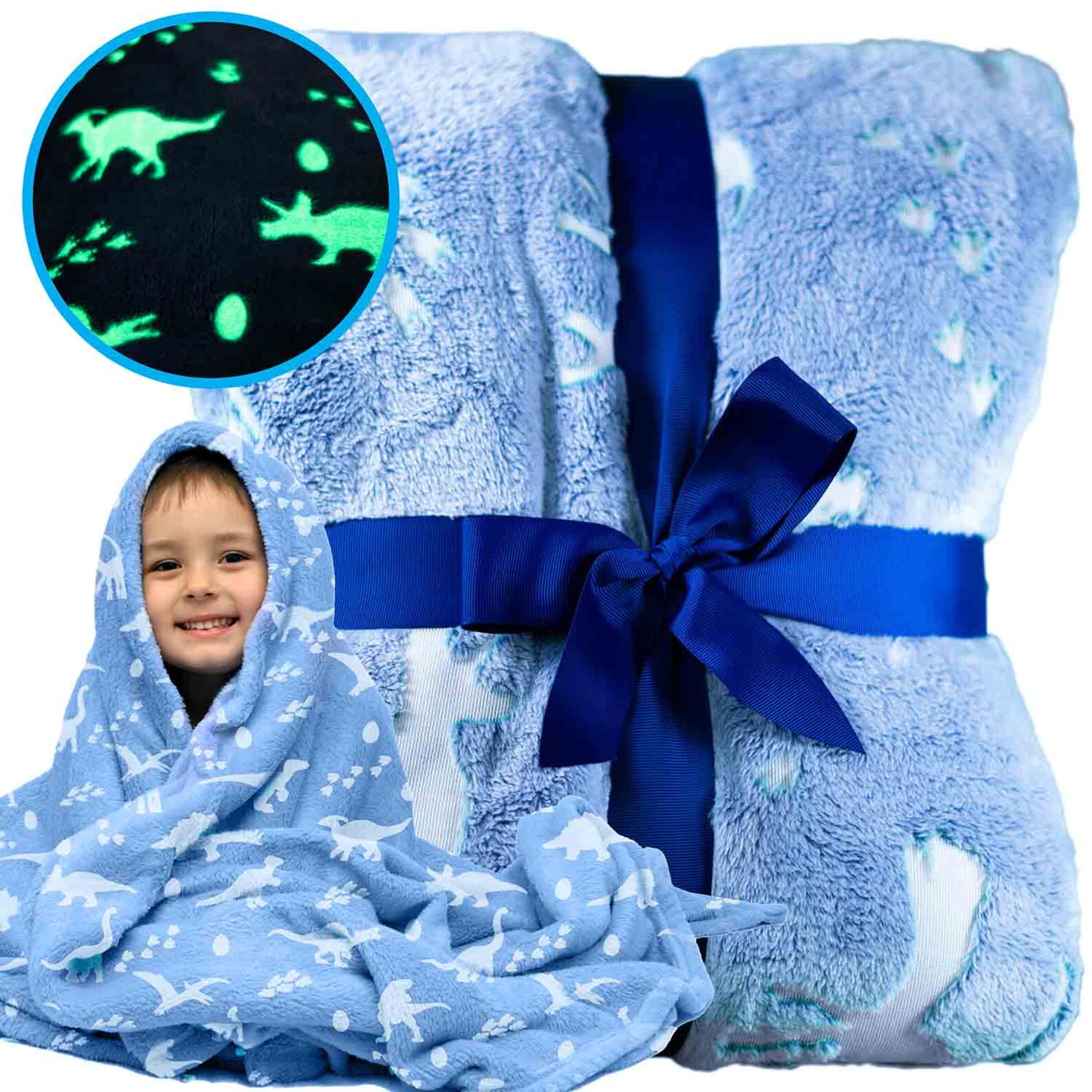 Dinosaur Glow in The Dark Blanket Super Bright Super Soft Etsy