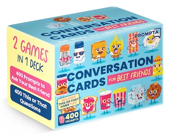 Conversation Cards for Best Friends - 400 BFF Questions for Adult Best Friends, Teens, or Couples - Conversation Starters Best Friend Game