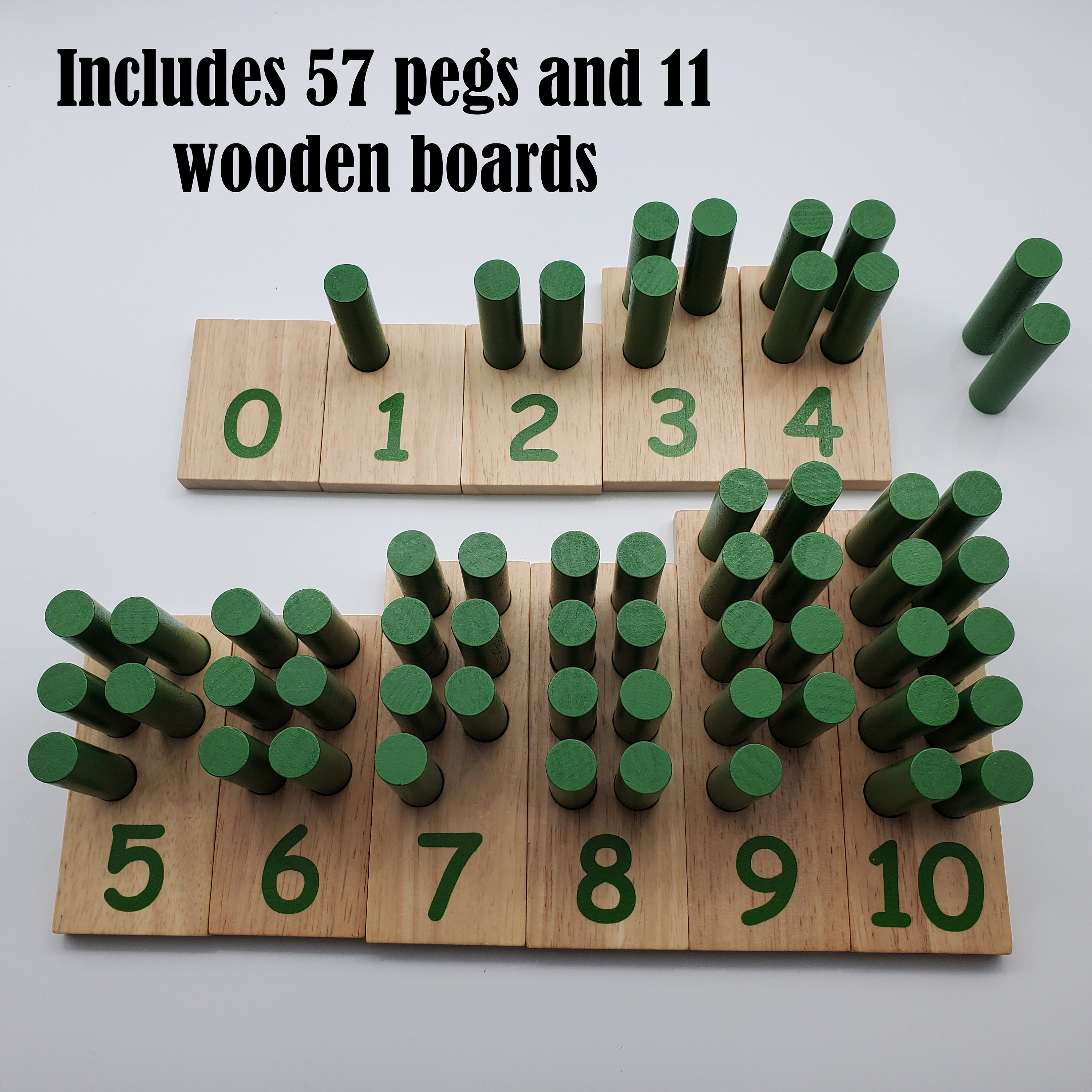 Abiliad Wooden 010 Number Peg Boards with 57 Pegs Teaches Etsy