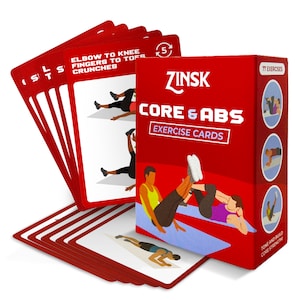 Abs and Core Exercise Cards – 75+ Workout Cards to Help Build Core Strength and Power – Create Quick Ab Exercise Routines