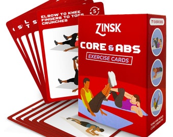 Abs and Core Exercise Cards – 75+ Workout Cards to Help Build Core Strength and Power – Create Quick Ab Exercise Routines