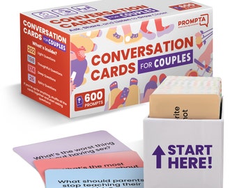 598 Conversation Cards for Couples - Card Games for Couples - Conversation Starters for Date Night - Relationship Gifts & Deep Couples Game