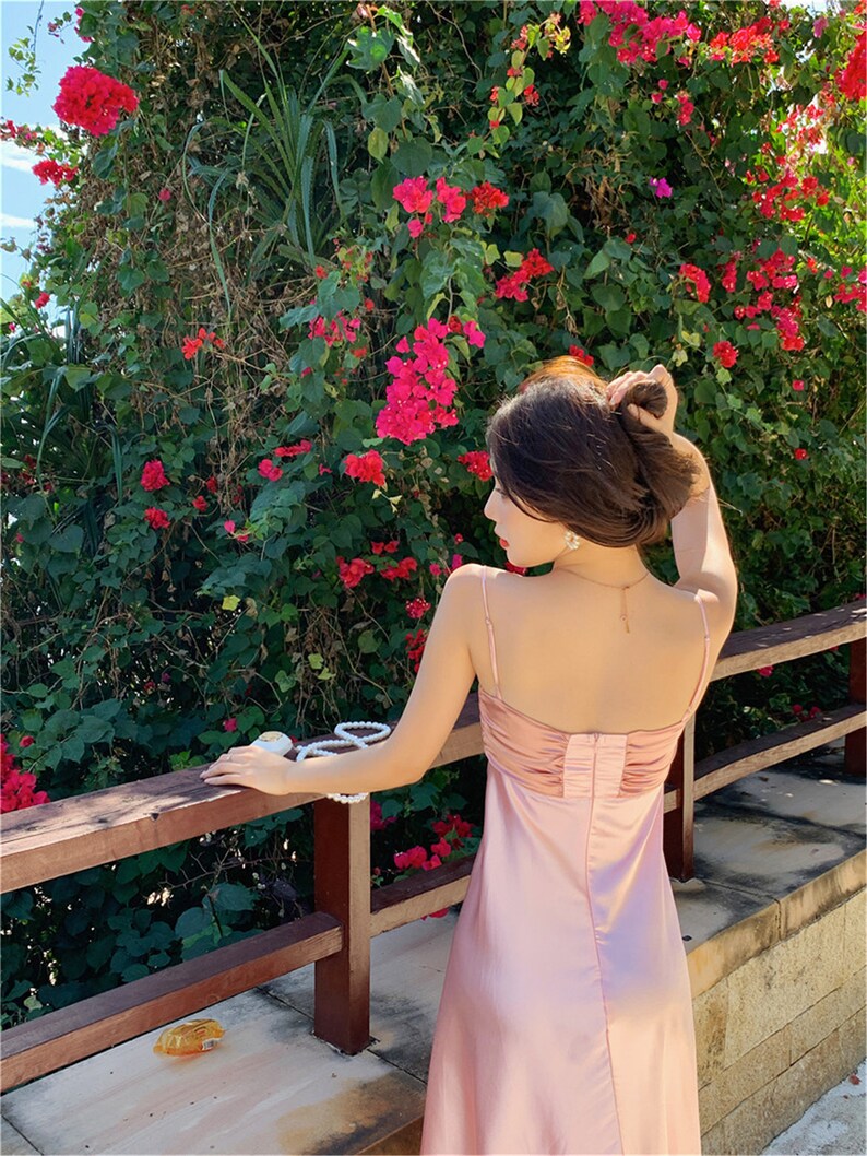 Pink Slip Dress Wedding Guest Dress Fairy Prom Dress Etsy