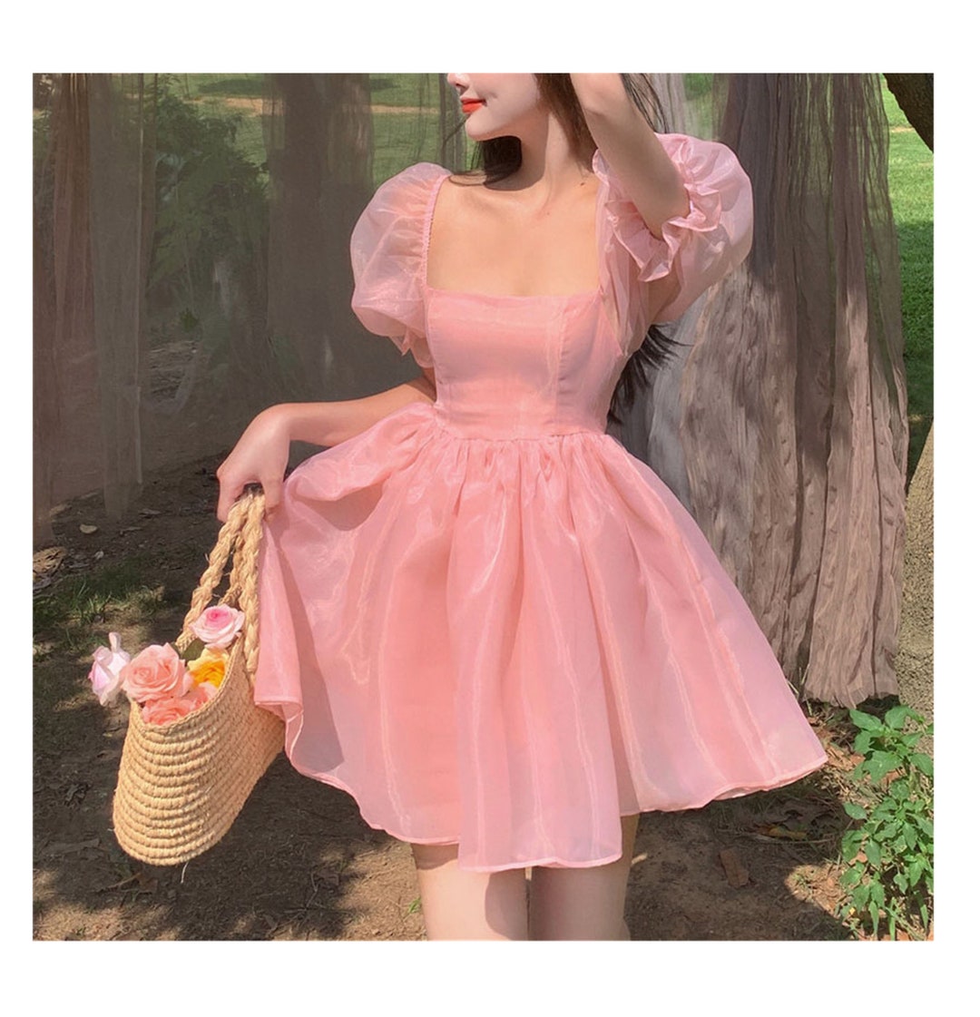 Pink Puff Dress Selkie Dress Babydoll Dress Princess Dress