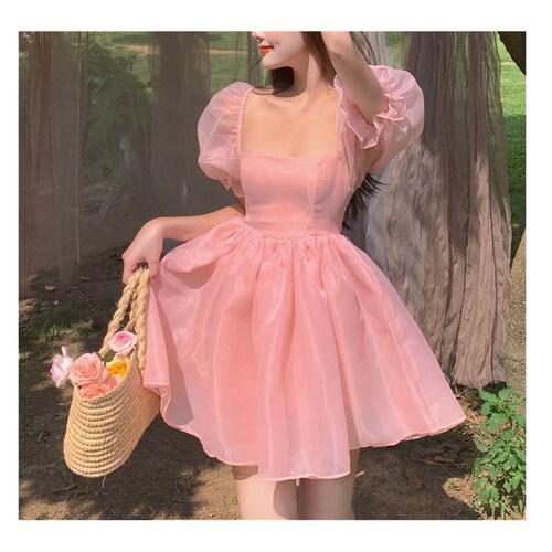womens pink babydoll dress