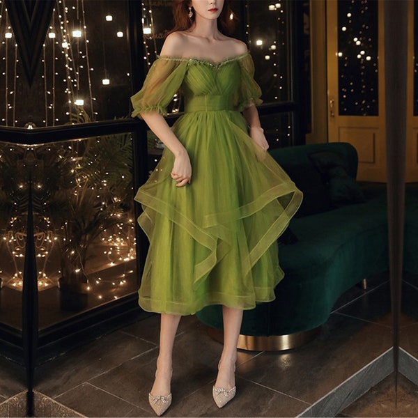 Green Tulle Dress - Etsy