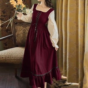 Vintage Academia Fairy Dress, Cottagecore Dress, Corset Dress, French ...