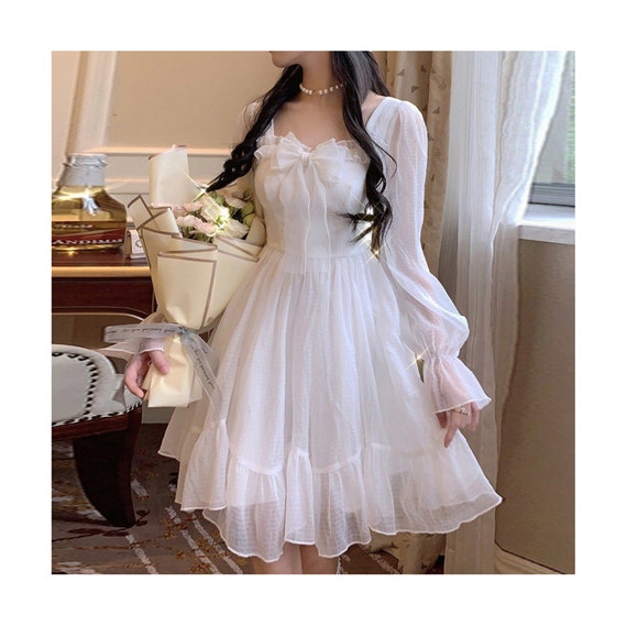 White Fairy Dress Milkmaiddress Holidaydress Cottagecore - Etsy