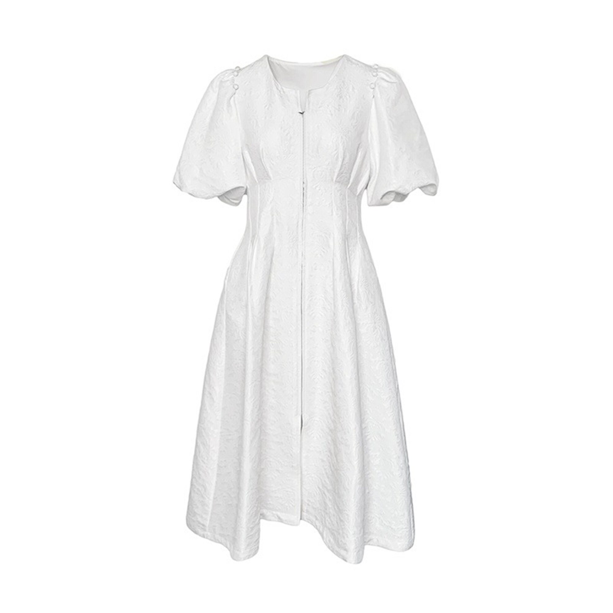 French Vintagedress Elegant White Dress Puffsleevedress - Etsy