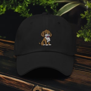 Colgante Cavapoo: gorra de béisbol ajustable bordada Cavalier King Charles Spaniel Poodle, regalo único para amantes de perros o cachorros, mamás y papás