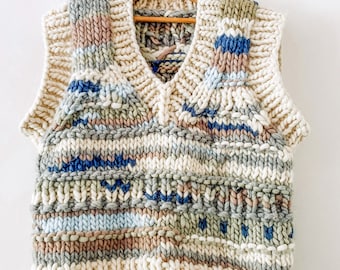 CHARLIE VEST Pattern, knitted vest, beginner friendly, knitting pattern, instant download