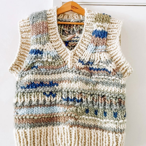 Beginner Knit Vest Etsy
