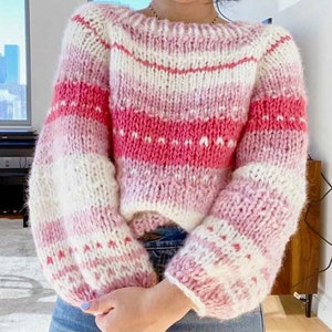 KONA SWEATER : Knitting pattern, zero waste, textured, colorful, light weight, instant download