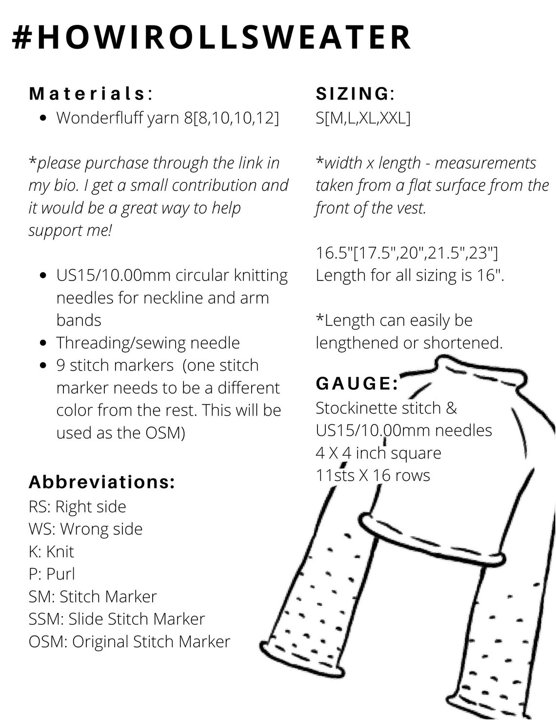 HOW I ROLL SWEATER Easy Beginner Friendly Instant Download Etsy