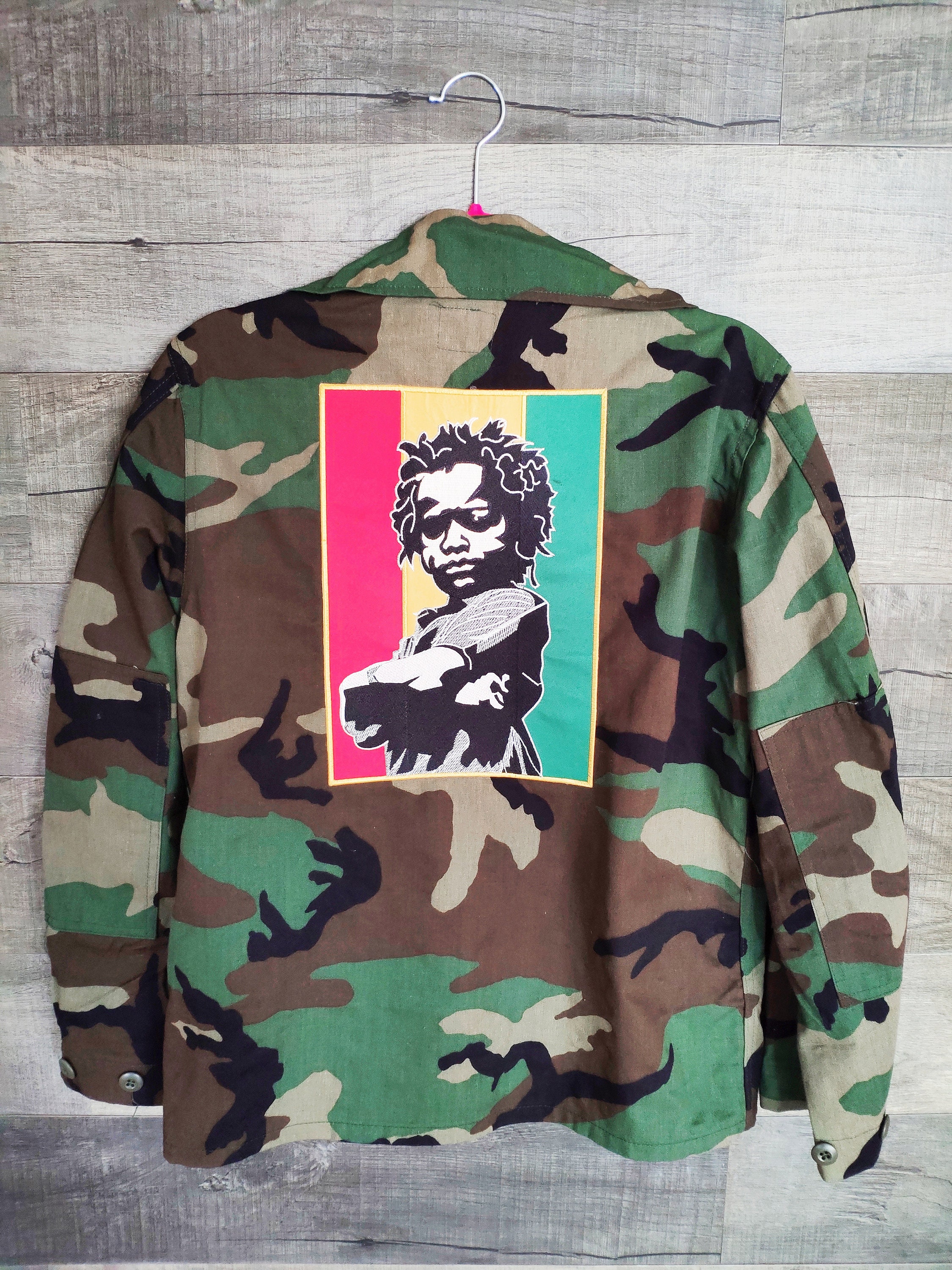 Rasta Military Jacket Military Jacket Upcycled Reworked Jacket - Etsy