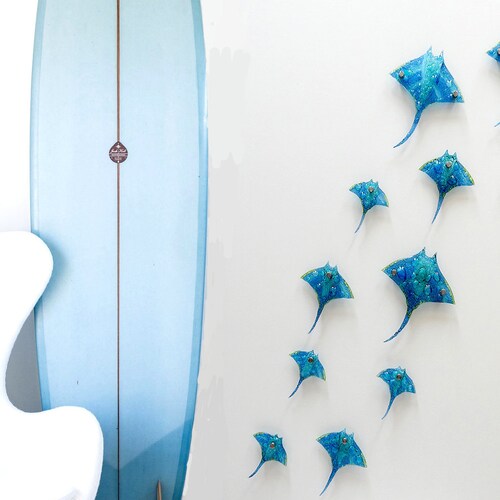 Bathroom Wall Art Glass Art Coastal Decor Ocean Decor Fused Etsy