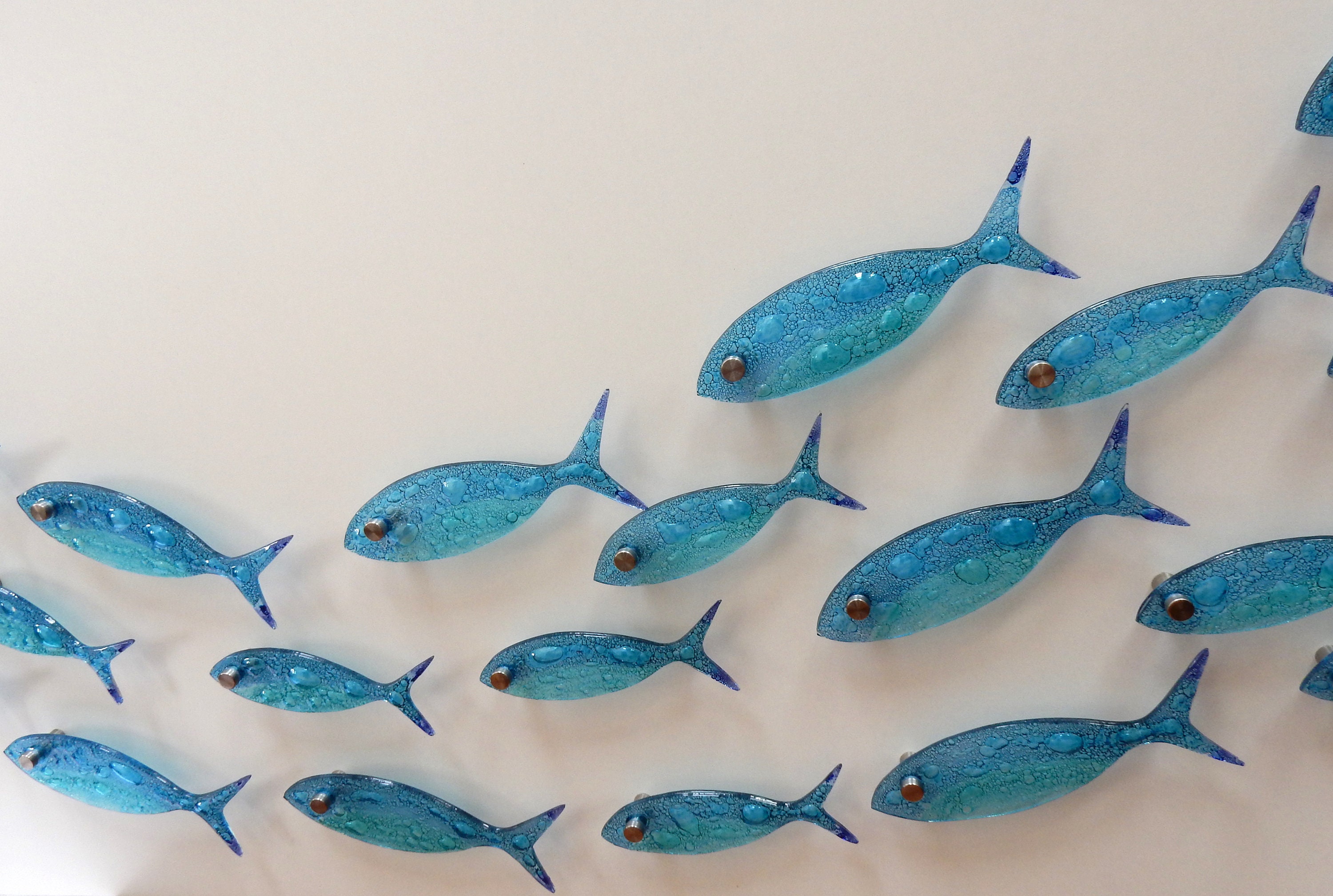 35 Fused Glass Fish. Ocean Art. Blue Fish Wall Art. Bathroom Etsy