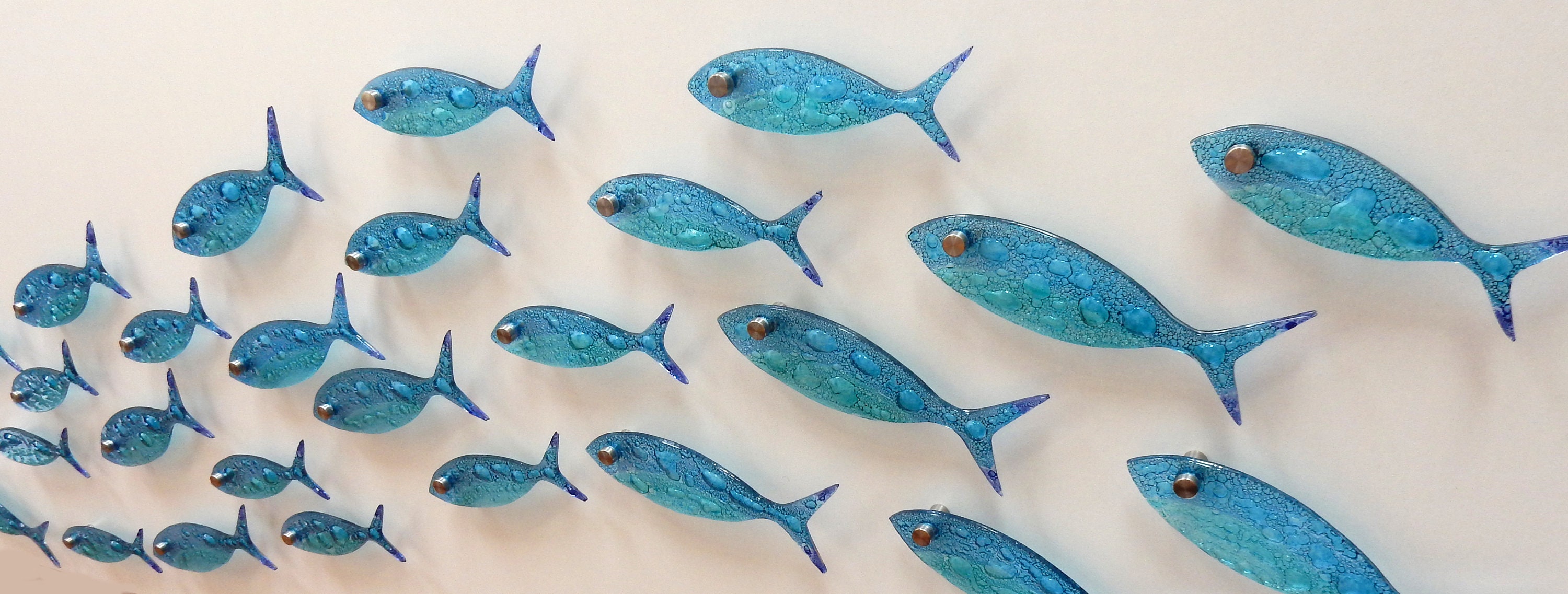 35 Fused Glass Fish. Ocean Art. Blue Fish Wall Art. Bathroom Etsy