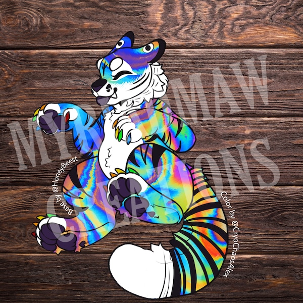 Anthro Rainbow Tiger // OC FURRY ADOPT