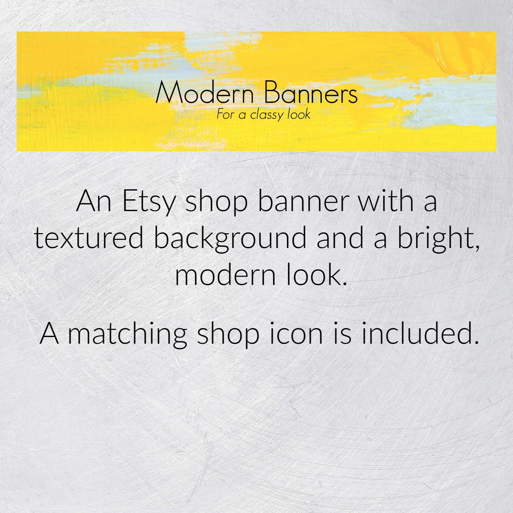 Large Etsy Banner Bright Yellow Pre made Etsy Cover Banner Etsy