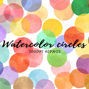 Aquarell Kreise Clipart / Aquarell Clipart Punkte / Punkte Download / Instant Download / Bunte Spots / Kommerzielle Nutzung / PNG Clipart