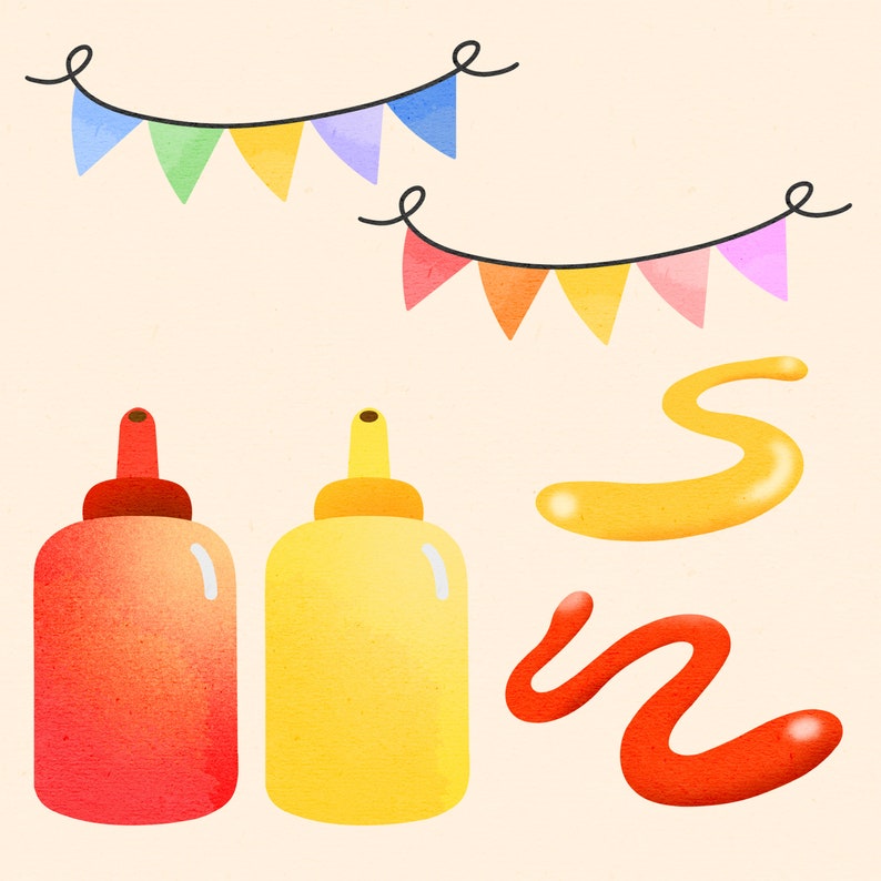 Watercolor Burgers Clipart / Fast Food Download / junk food / Instant Download / Party Invites / Grill Night / Cookout / Barbecue image 4