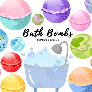 Watercolor Bath Bombs Clipart / Soap Clipart Download / Bath Clipart  / Grooming / Instant Download / Commercial Use