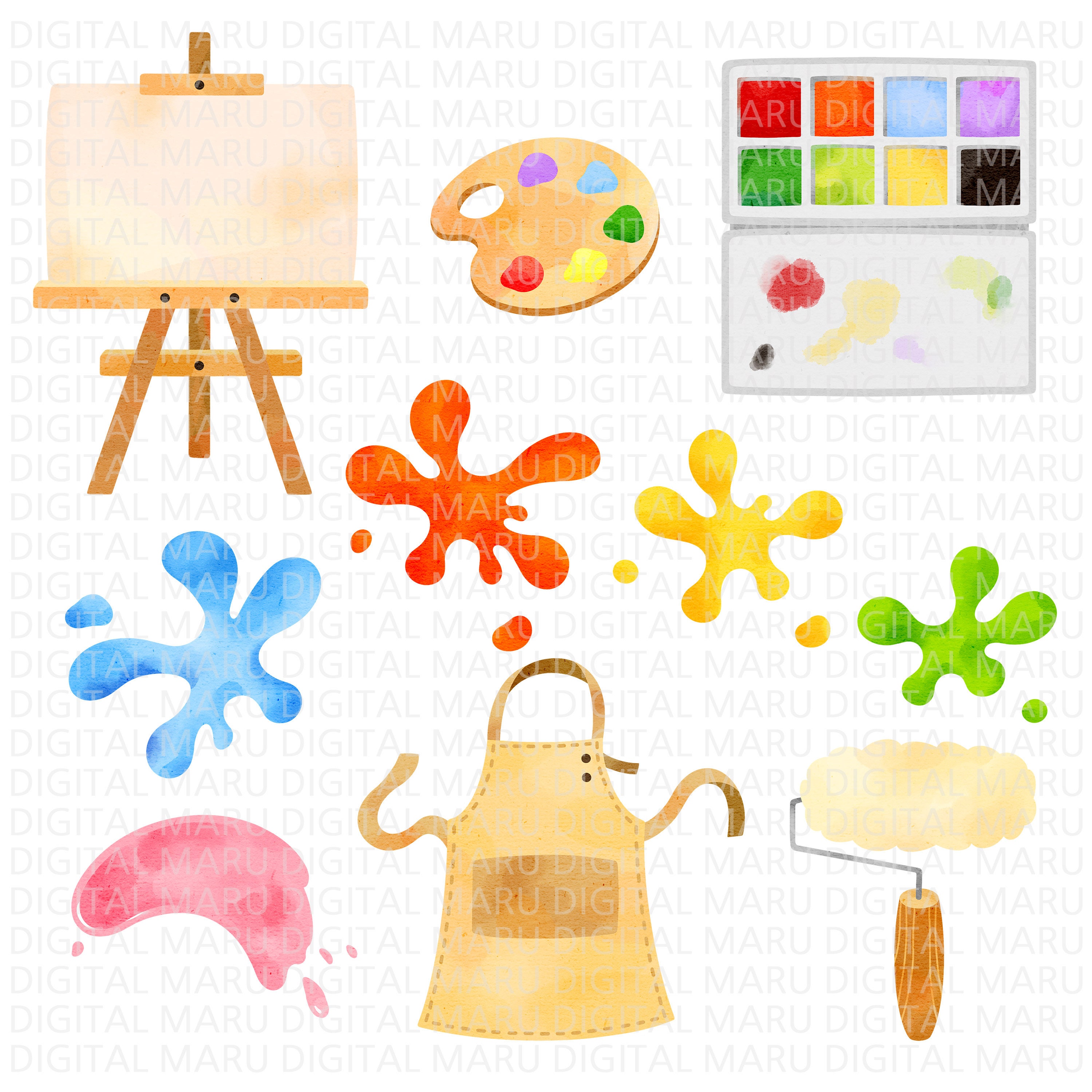 Watercolor Paint Brush Clipart / Paint Clipart / Brush Clipart - Etsy