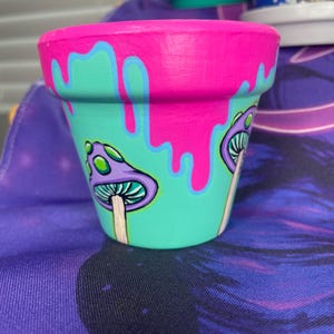 Hand Painted Plant Pots, Mini Pots, Unicorn, Sugar Skull, Cowboys, Purple, Mary Jane, Cactus