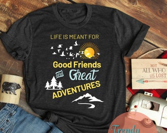 Adventure Awaits Shirt, Hiking Shirt, Backpacking Shirt, Mountains, Camping Shirt, Wanderlust, Adventure Shirt, Outdoors Shirt