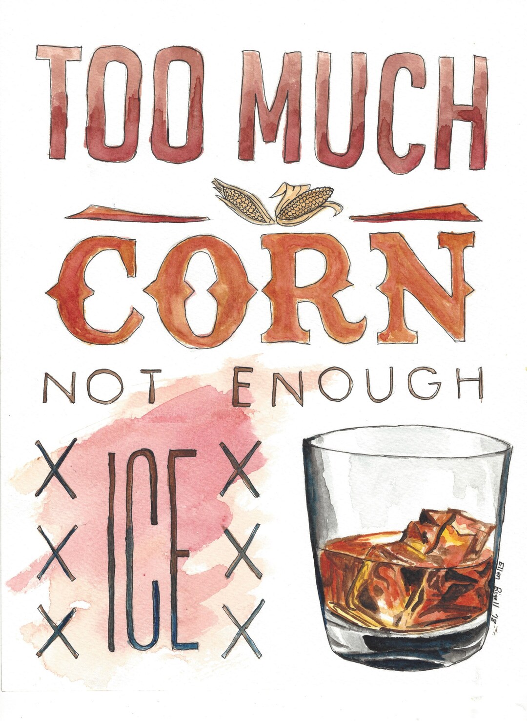 Personalisiertes Poster, Spruch Poster, Original Aquarell, Handgemalt