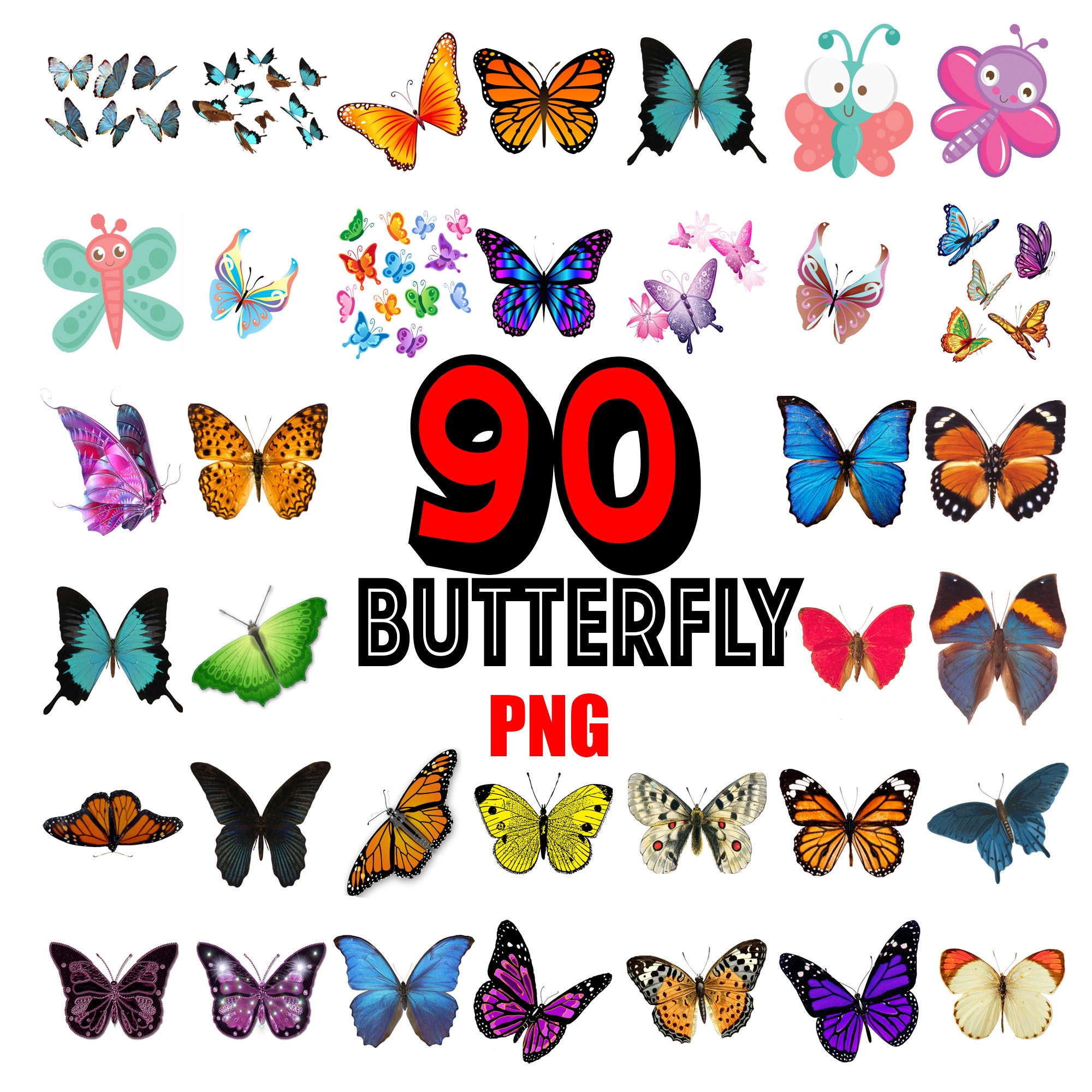 Butterfly PNG Images | Butterfly Clip Art | Instant Download | Butter…