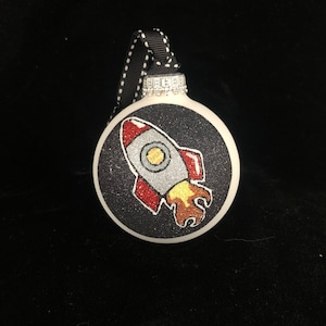Hand Painted Rocket Personalized Ornament