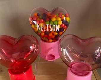 Personalized CANDY DISPENSER Heart Shaped Valentine's Day Gift for
