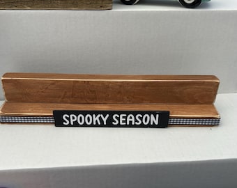 WOOD BENCH for bunnies Halloween Wood Bunny Bench Seasonal Tiered Tray Decor 12” wood shelf designed for bunnies spooky season decorations