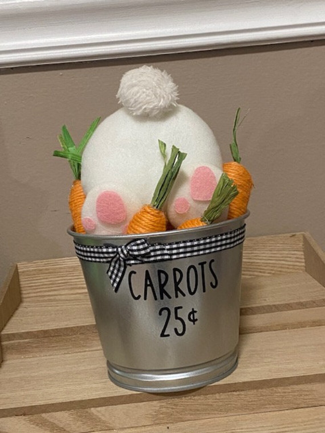 Bunny Butt in Bucket Diving Rabbit in Carrots Buffalo Checkered Ribbon ...