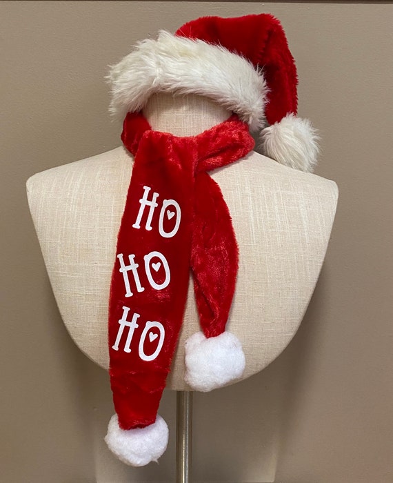 Lof of 4 Christmas Plush Scarf  with Jingle Bells Pom Poms Red White 46.5\