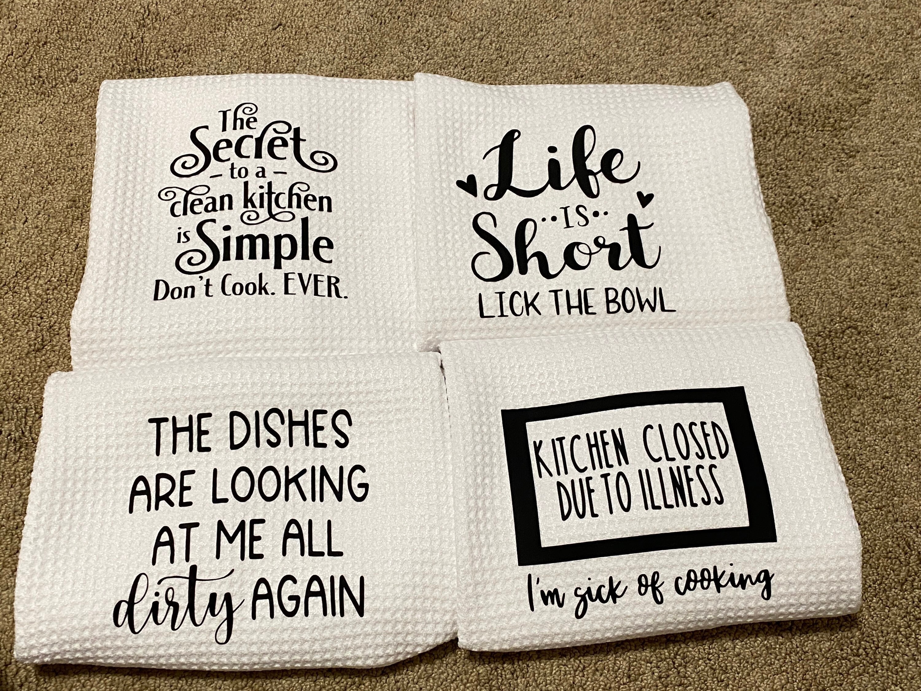 Funny White Kitchen Towels