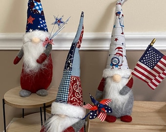 4th of July Gnome - Summer Gnomes - Patriotic Gnome - American Flag - July 4th Gnome - Stars and Stripes Summer Hostess Gift Patriotic Decor