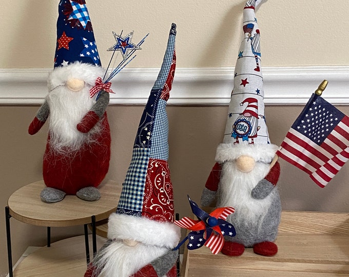 4th of July Gnome - Summer Gnomes - Patriotic Gnome - American Flag - July 4th Gnome - Stars and Stripes Summer Hostess Gift Patriotic Decor