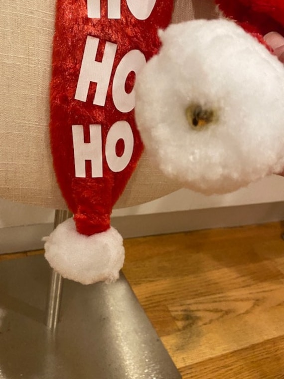 Santa HO HO HO Scarf Red and White With Jingle Bell Pom Pom  display picture 2