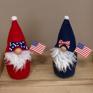 Summer Gnome, Patriotic Gnome, American Flag Gnome, Red White and Blue, Stars and Stripes, Tiered Tray Decor, 4th of July Gnome, Memorial
