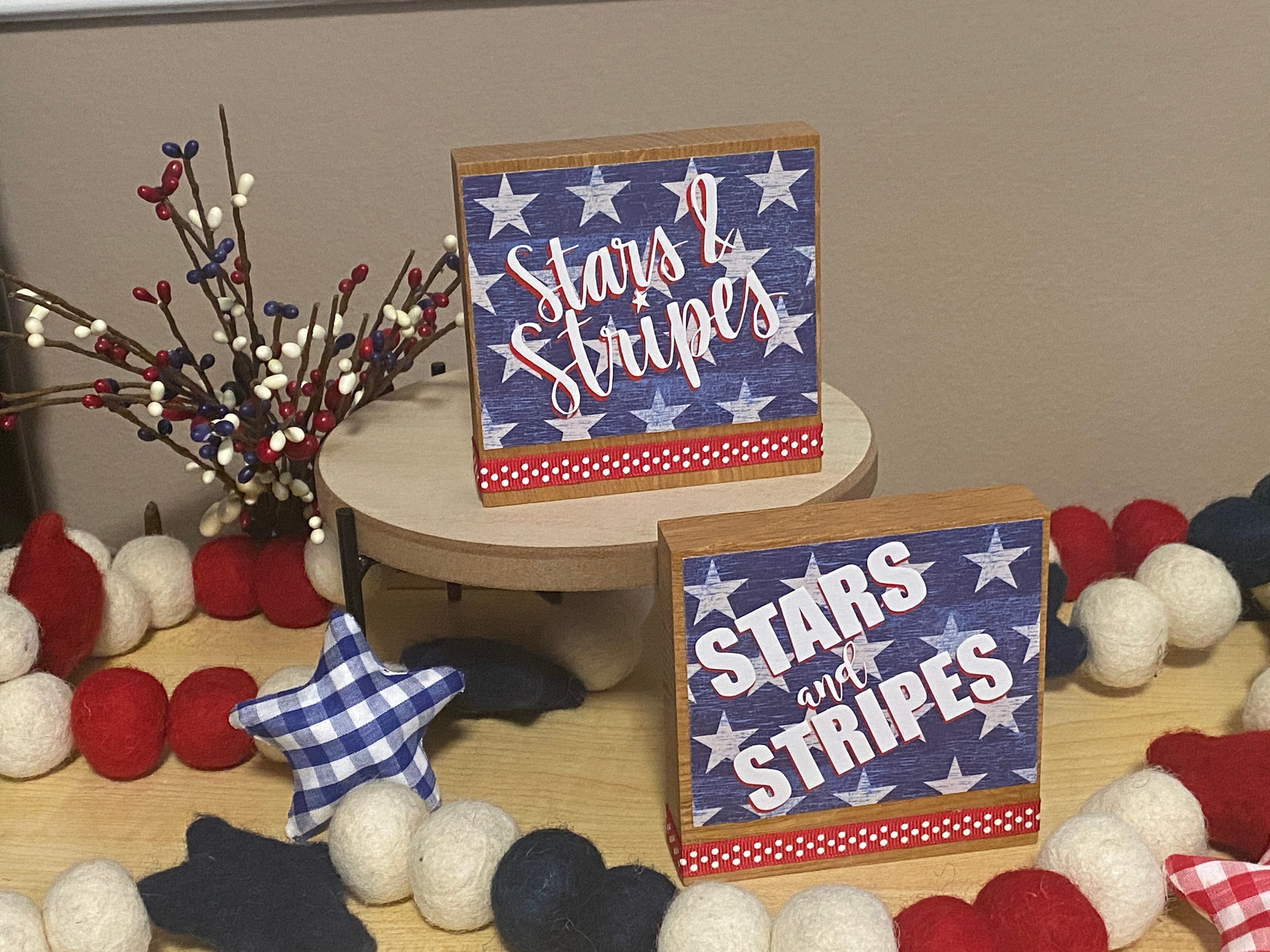 Handmade Wood Sign Memorial Day Decor July 4th Red White and Etsy