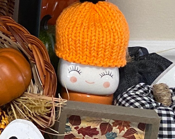 Orange Pumpkin Marshmallow Mug Hat, Pumpkin Home Decor, Rae Dunn Inspired Tiered Tray Decor Display Accessory