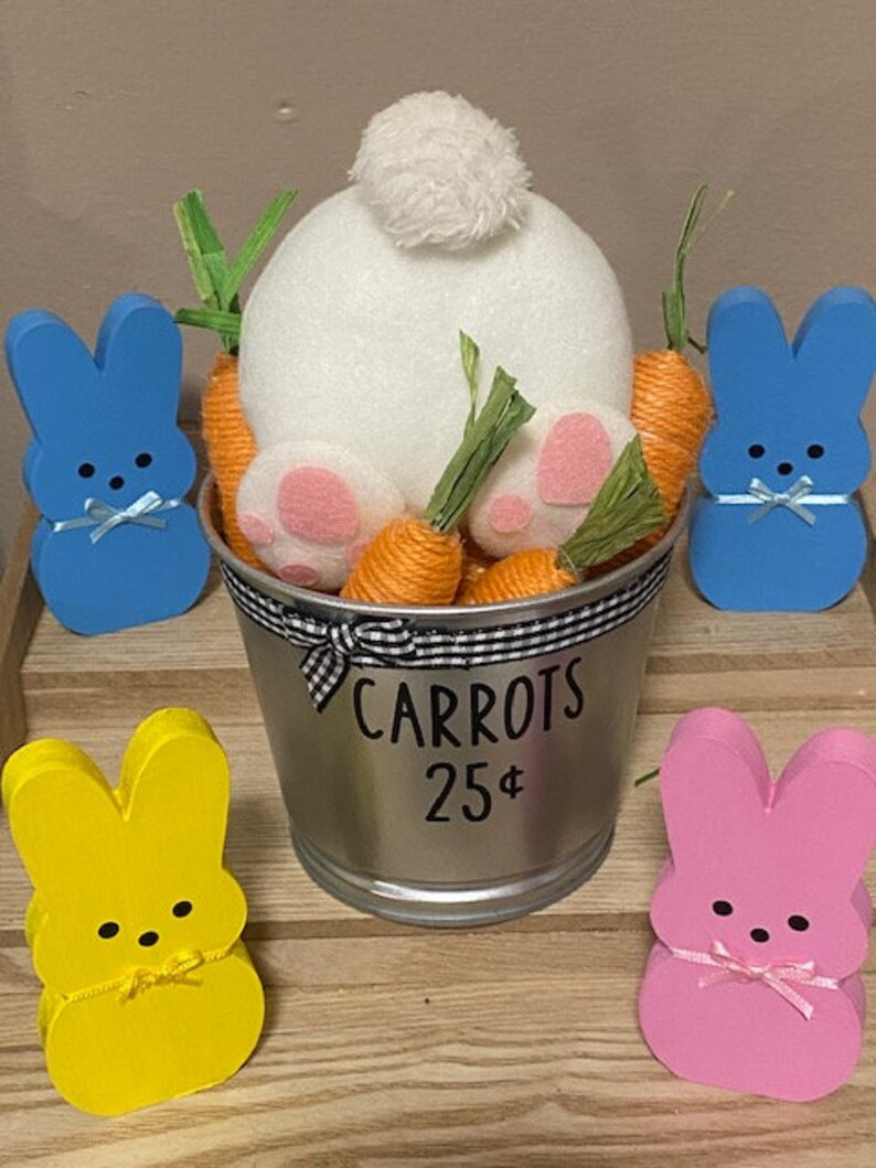Bunny Butt in Bucket Diving Rabbit in Carrots Buffalo Checkered Ribbon ...
