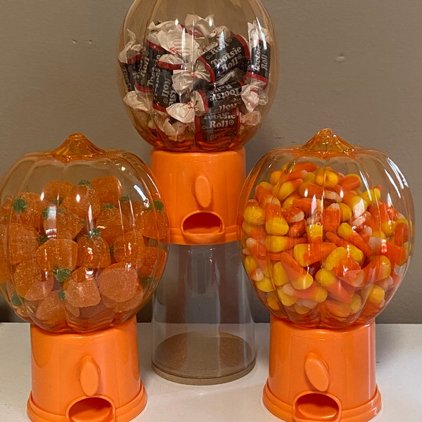 Mini Gumball Machine Candy Dispenser PUMPKIN Candy Machine 6.5” Can be Personalized Kids Toy Party Favor Orange