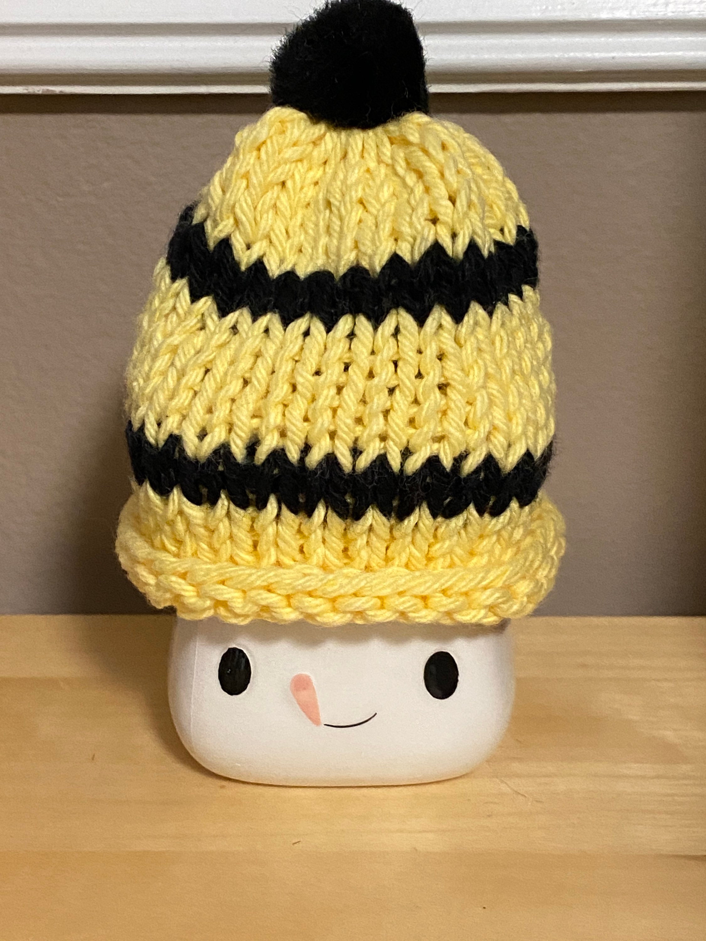 Marshmallow Mug Hat Yellow and Black Bumble Bee Handmade Etsy UK