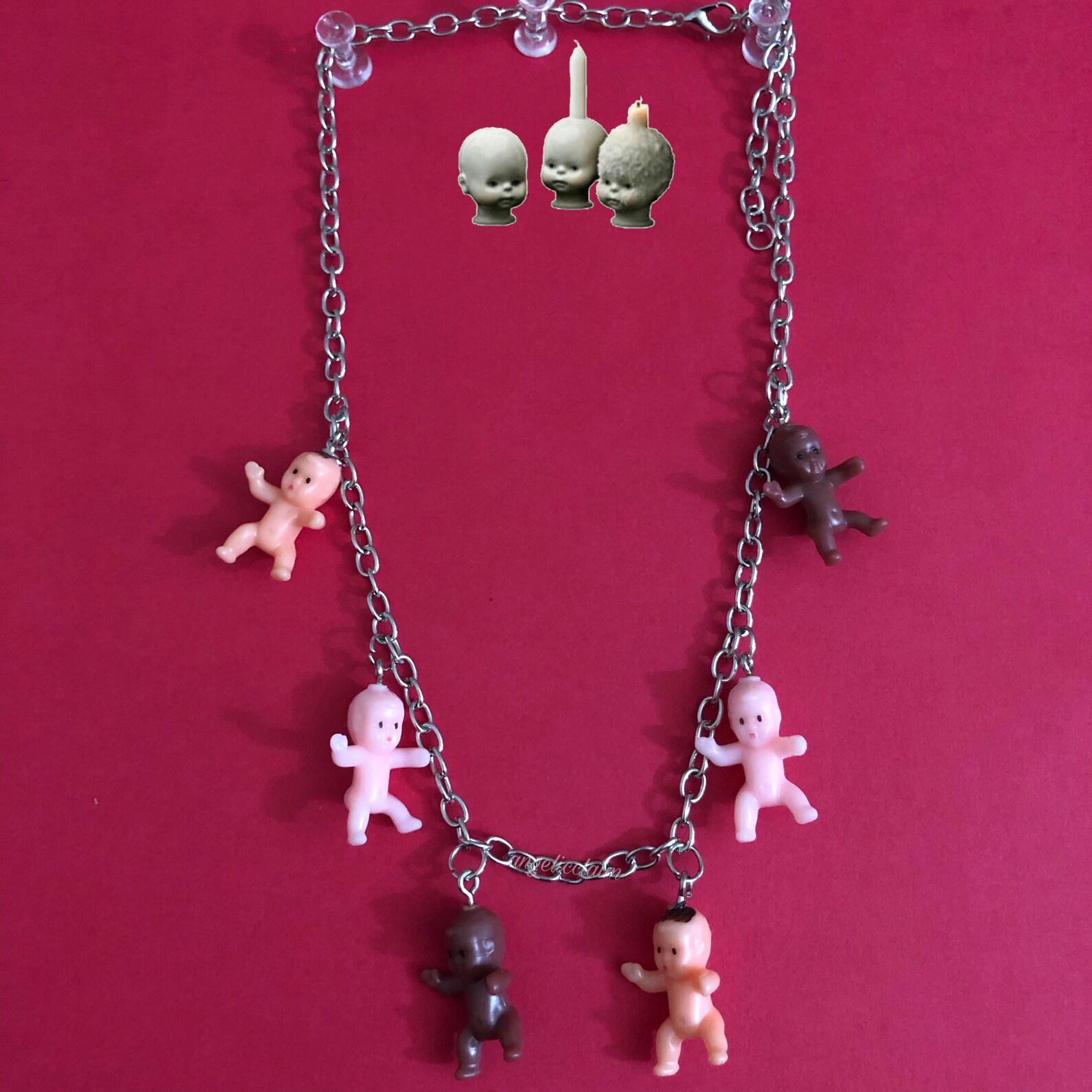 Multicolored Plastic Babies Necklace Preschool Etsy