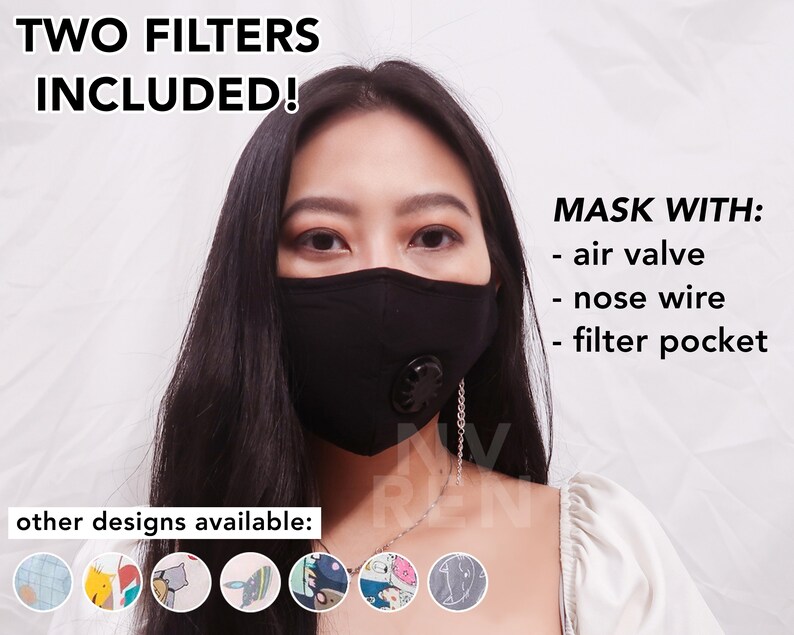 Air Valve Face Mask with Filter Pocket Face Mask with Air Etsy